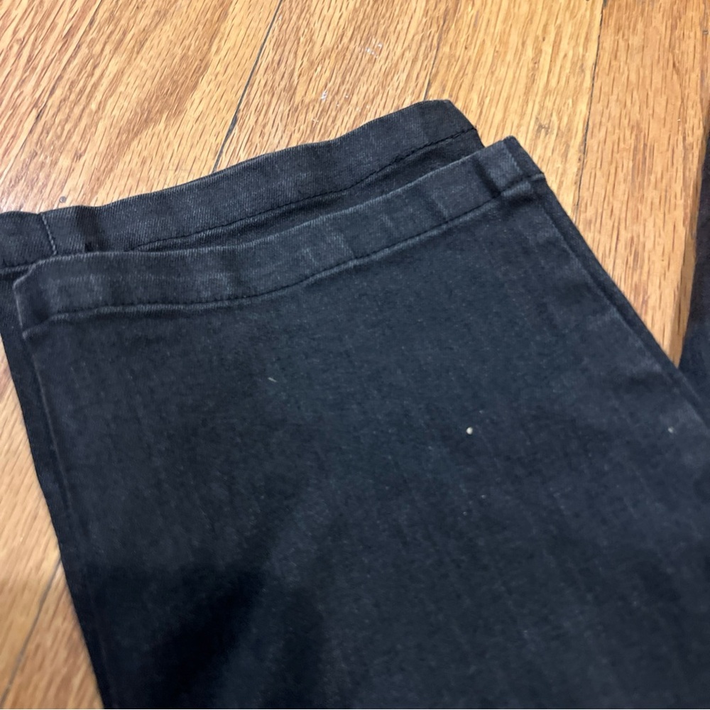 Eileen Fisher Skinny Jeans Organic Cotton Black Coated Size 2 Straight Leg - Picture 3 of 8